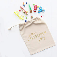 Load image into Gallery viewer, Children's Drawstring Treasure Bag With Personalise Name