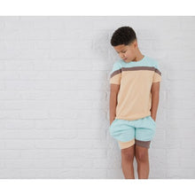Load image into Gallery viewer, Eggshell colour block T shirt &amp; shorts