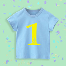 Load image into Gallery viewer, First Birthday T shirt Blue - Personalise