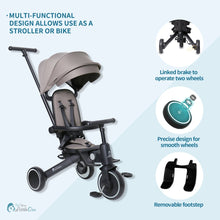 Load image into Gallery viewer, Foryourlittleone Xplor 6 in 1 Foldable Trike - Grey Olive (10m-5y)