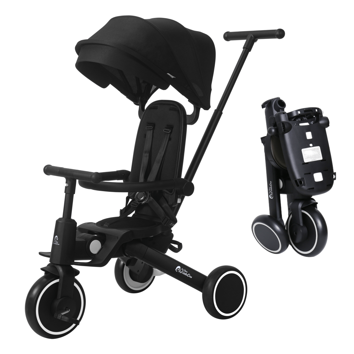 Foryourlittleone Xplor 6 in 1 Foldable Trike - Jet Black (10m-5y