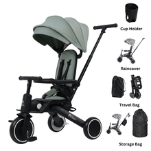 Load image into Gallery viewer, Foryourlittleone Xplor Ultimate 6 in 1 Foldable Trike - Green (10m-5y)