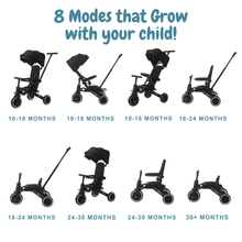 Load image into Gallery viewer, Foryourlittleone Xplor Ultimate 6 in 1 Foldable Trike - Jet Black (10m-5y)