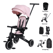 Load image into Gallery viewer, Foryourlittleone Xplor Ultimate 6 in 1 Foldable Trike - Pastel Pink (10m-5y)