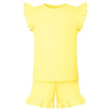 Load image into Gallery viewer, Lemon Frill Short and T Set