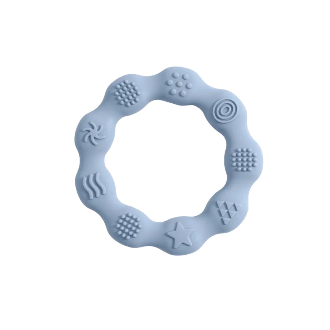 Light blue Silicone Teething and Sensory Ring