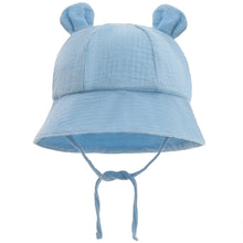 Load image into Gallery viewer, Baby blue baby sun hat 3-12 Months