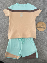 Load image into Gallery viewer, Eggshell colour block T shirt &amp; shorts