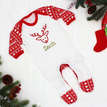 Load image into Gallery viewer, First Christmas Baby Outfit - Reindeer Print
