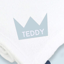 Load image into Gallery viewer, Personalise Blue Crown Cotton Blanket