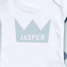 Load image into Gallery viewer, Blue Crown Baby Bodysuit - Personalise