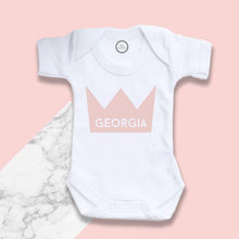 Load image into Gallery viewer, Pink Crown Baby Bodysuit - Personalise