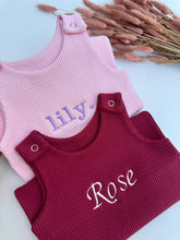 Load image into Gallery viewer, Claret Red Dungarees