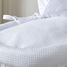 Load image into Gallery viewer, White Waffle White Wicker Baby Moses Basket With Stand