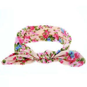 Floral Stretch Cotton Bow Headbands (4 Colours)