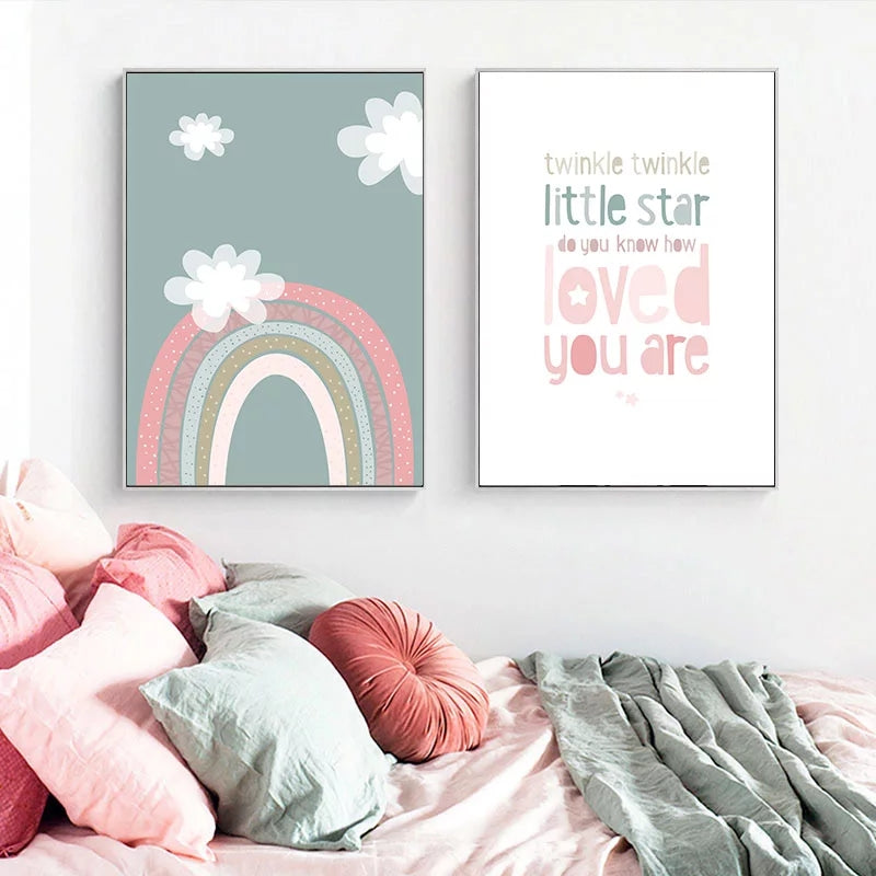 Star, Rainbow and Quote Prints