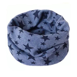 Blue Marl with Navy Stars Snood