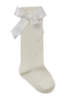 Ivory  Baby Knee Socks with Bow