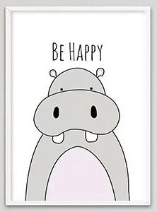 Hippo Bedroom Print