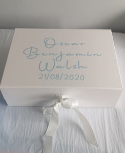 A5 Deep Luxury White Gift box with Grossgrain ribbon