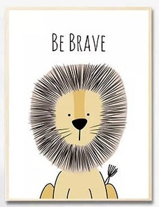 Lion Bedroom Print - Be Brave