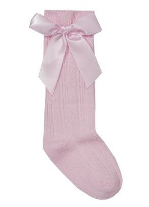 Pink Bow knee socks