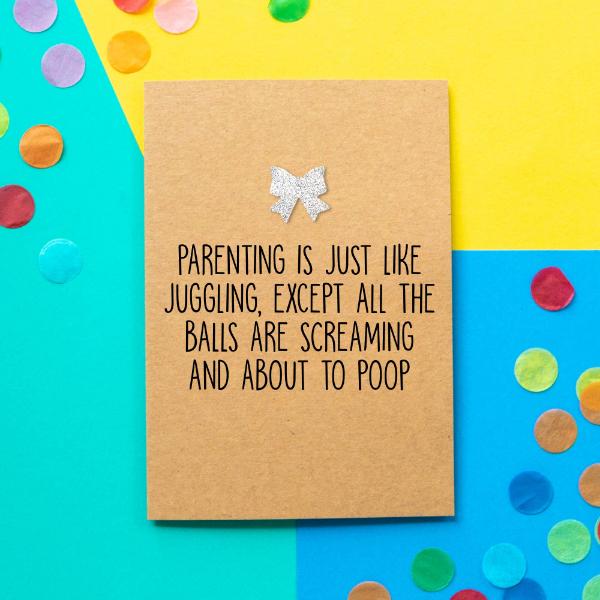 Parent Juggling Greeting Card - The Monkey Box