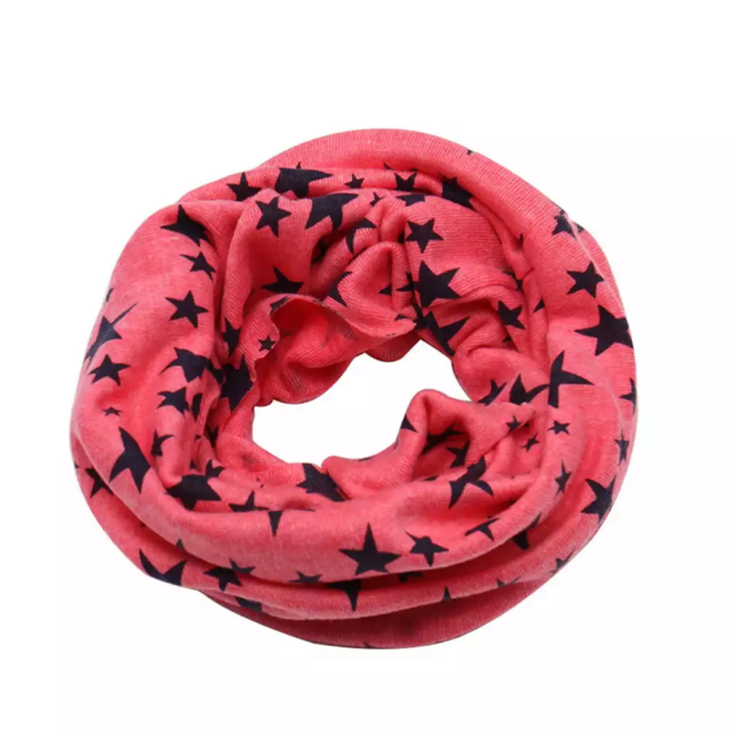 Coral with Navy Stars Snood