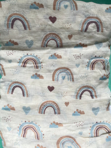 Extra large Neutral bamboo cotton muslin swaddles