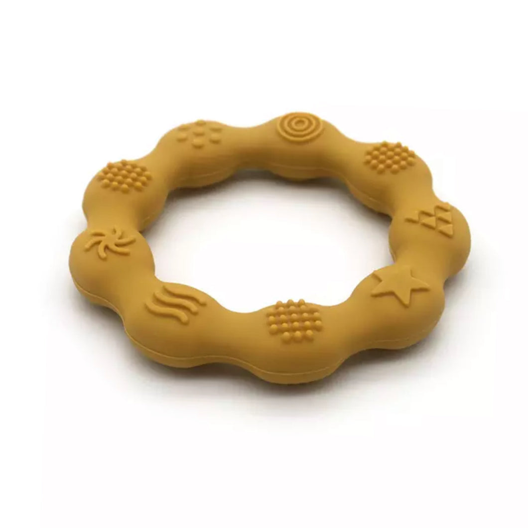 Mustard Silicone Teething and Sensory Ring