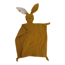 Load image into Gallery viewer, Mustard Muslin Bunny Comforter