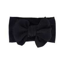 Load image into Gallery viewer, Large Bow Polycotton Stretch Headbands (8 Colours)