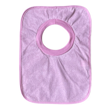 Load image into Gallery viewer, Baby Pink Plastic backed pull on bib
