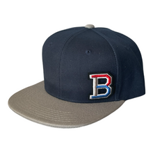 Load image into Gallery viewer, Navy/Grey Junior Snapback - Personalised or Plain