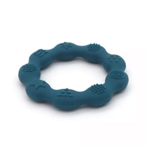 Teal Silicone Teething and Sensory Ring