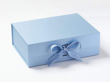 Load image into Gallery viewer, A4 Deep Luxury Blue Gift box with Grossgrain ribbon