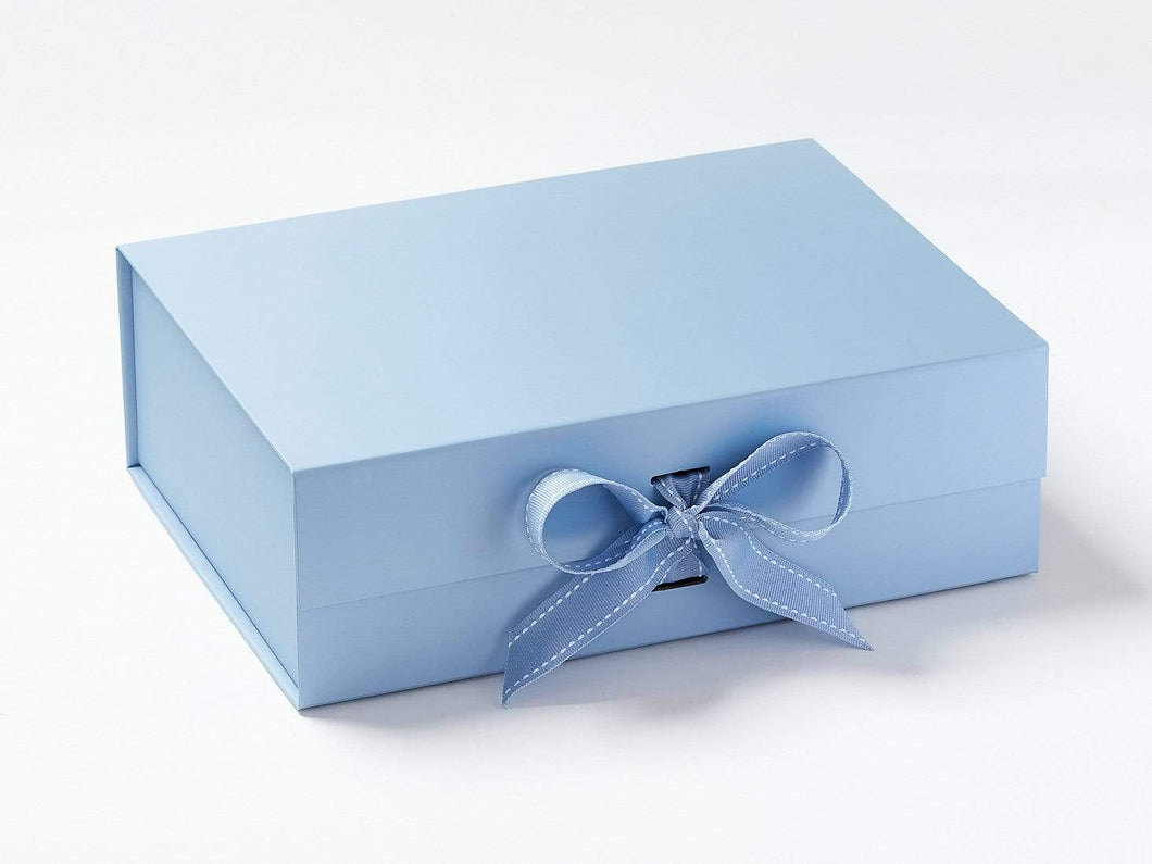 A4 Deep Luxury Blue Gift box with Grossgrain ribbon