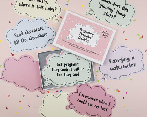 Bearsy and The Boy Pregnancy Thought Bubble Milestone Cards - The Monkey Box